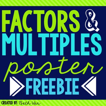 Preview of Factors and Multiples Poster Freebie