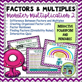 Preview of Factors and Multiples PowerPoint and Printables: Monster Multiplication 2