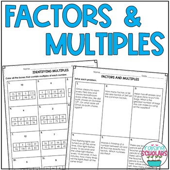 Factors and Multiples Practice Worksheets and Quiz 4th Grade | TPT