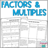 Factors and Multiples Practice Worksheets and Quiz 4th Grade