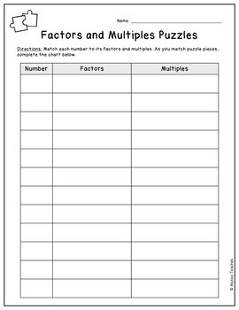 Factors and Multiples Puzzles by Alyssa Teaches | TpT