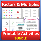 Fun Factors and Multiples Review Printable Games Activitie