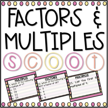 Preview of Factors and Multiples SCOOT! Game, Task Cards or Assessment- 4.OA.4