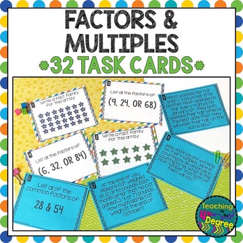 Factors and Multiples Task Cards by Teaching to the 4th Degree | TpT