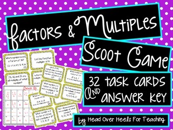 Preview of Factors and Multiples Scoot Game {Task Cards}