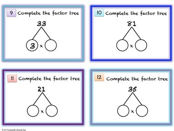 Factors and Multiples Task Cards by Teaching With a Mountain View