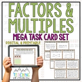 Factors and Multiples Task Cards | Digital and Printable