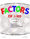 Factors of 1-100, 4 days, 4-5 grades