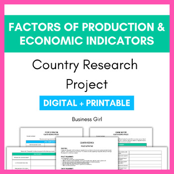Preview of Factors of Production and Economic Indicators Country Research Project