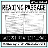 Factors that Affect Climate Reading Passage | Printable & Digital