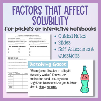 Preview of Factors that Affect Solubility Lesson and Guided Notes