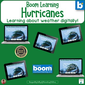 Preview of Facts About Hurricanes Boom Digital Task Cards