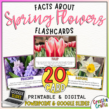 Preview of Facts About Spring Flowers Flashcards - Printable & Digital Resources for K-3