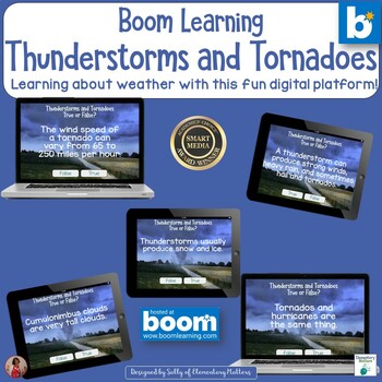 Preview of Facts About Thunderstorms and Tornadoes Boom Learning Digital Task Cards