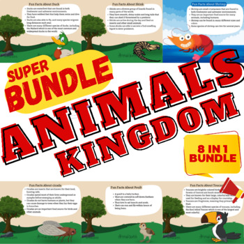 Preview of Facts For 8 Types of Animal Kingdom - 8 IN 1 BUNDLE