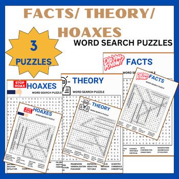 Preview of Facts, theory and Hoaxes Word Search Puzzles : Bundle