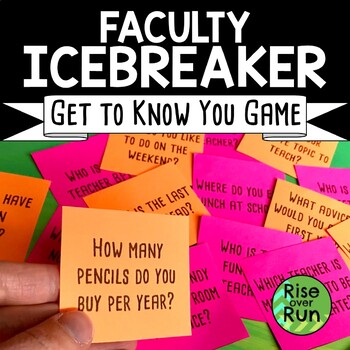 Faculty Ice Breaker Game, Get to Know You by Rise over Run | TPT