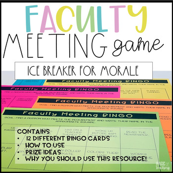 Preview of Faculty Meeting Games - Bingo to Boost Staff Morale