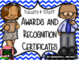 Faculty and Staff Awards and End of the Year Certificates
