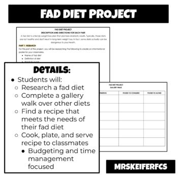 Preview of Fad Diet Project | Nutrition | Culinary | Health | FCS