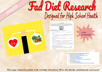 Preview of Fad Diet Research Assignment