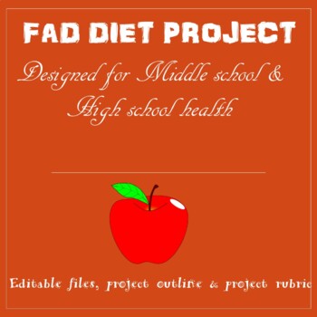 Preview of Fad Diet Research Project and Rubric