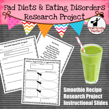 Preview of Fad Diets and Eating Disorders Overview/Research Project/Food Lab Power Point