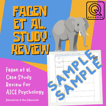 Preview of Fagen et al. Case Study Review Sheet with Quizlet link and QR code