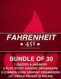 Fahrenheit 451: 7 Quizzes / Plot Study / 5 Common Core Wks