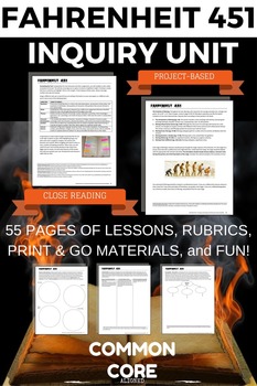 Preview of Fahrenheit 451 COMMON CORE Aligned Bundled Inquiry Unit