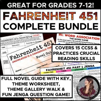 Preview of Fahrenheit 451 Complete Literary Analysis BUNDLE with Fun Activities!