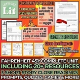 Fahrenheit 451 Language Arts Unit Bundle (Quizzes, Short S