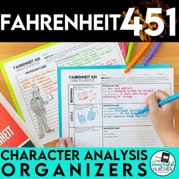 Preview of Fahrenheit 451 Character Analysis Graphic Organizers