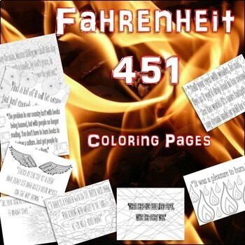 Preview of Fahrenheit 451 Coloring Pages: Mini Posters Digital Activity