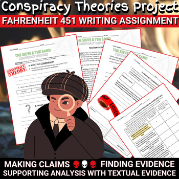 Preview of Fahrenheit 451 Part 3 Burning Bright Conspiracy Theories Writing Project