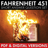 Fahrenheit 451 Question Set, Analysis, Ray Bradbury, PDF &