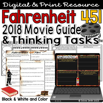 Preview of Fahrenheit 451 Movie Guide & Thinking Tasks (2018 Film) - Digital & Print