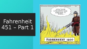 Preview of Fahrenheit 451 (Part 1) worksheets, themes, discussion and activity