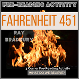 Fahrenheit 451 Pre-Reading Activity - Four Corners Game