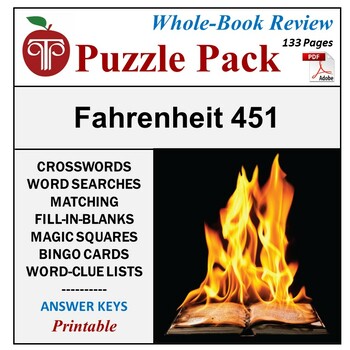 FAHRENHEIT 451 Vocabulary Puzzle Activity, Quiz, Worksheet, Test - NO PREP