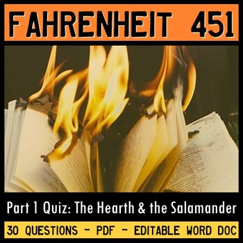 Preview of Fahrenheit 451 Quiz (Part 1: The Hearth and the Salamander)