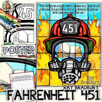 Preview of Fahrenheit 451, Ray Bradbury, Collaborative Poster, and Writing Activity
