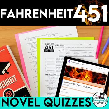 Preview of Fahrenheit 451 Quizzes for the Entire Novel + Digital Quizzes