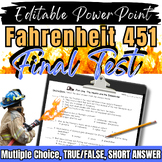 Fahrenheit 451 Test: Editable, 2 Versions with Scrambled Answers