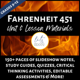 Fahrenheit 451 Unit Plan | Customizable Lesson Plans | Rea