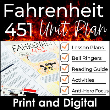 Preview of Fahrenheit 451 Unit Plan 3.5 Week Bundle W/ Lesson Plans, Fun Activities & More