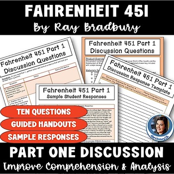 Preview of Fahrenheit 451 by Bradbury Part 1 Discussion - Analysis Questions, Handouts