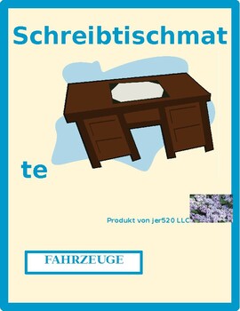 Preview of Fahrzeuge (Vehicles in German) Desk Mat