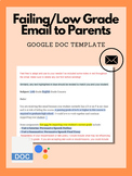Failing / Low Grade Email Template | Google Doc | Email to