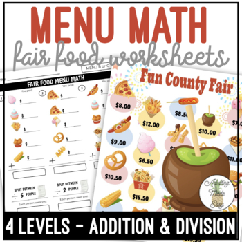 menu math worksheets teaching resources teachers pay teachers